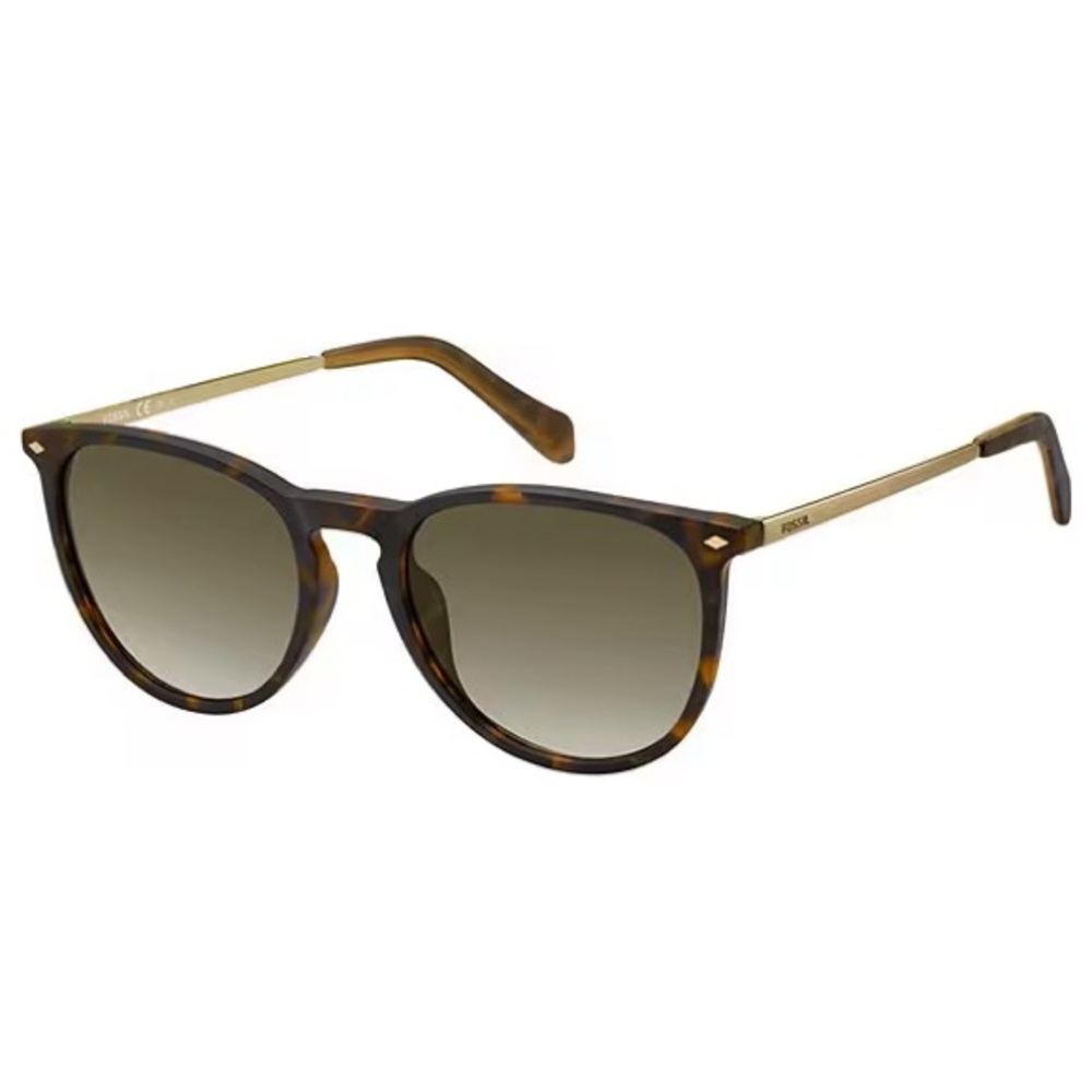 Fossil Unisex Combo Pantos Tortoise Round Sunglasses